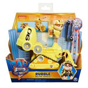 PAW Patrol The Movie Rubble's Deluxe Transforming Vehicle Yellow